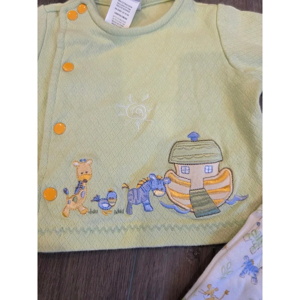 Vintage 1990s Little Me Size 3‎ months 100% Cotton Noah's Ark Two piece outfit